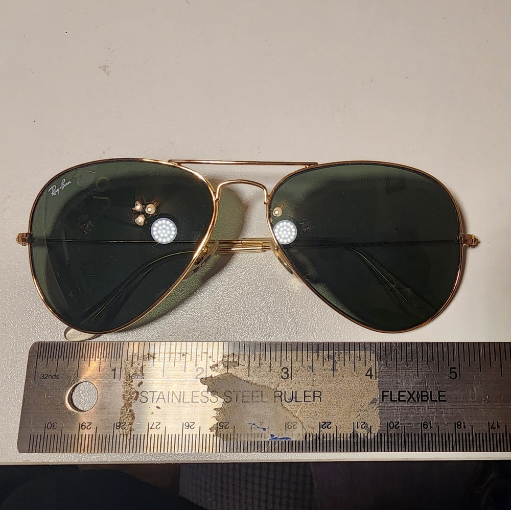 Like New Ray-Ban Gold Aviator Sunglasses - Only Used Once - Picture 4 of 7